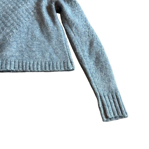 Flag & Anthem Blue Cardigan Sweater Button-Down Cable Knit Wool Blend Size Small - Picture 8 of 10